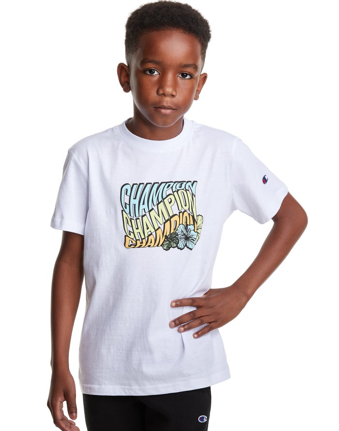 Champion Classic Summer Wave T-Shirt Jongens - Wit - Belgie 8053VWLAO